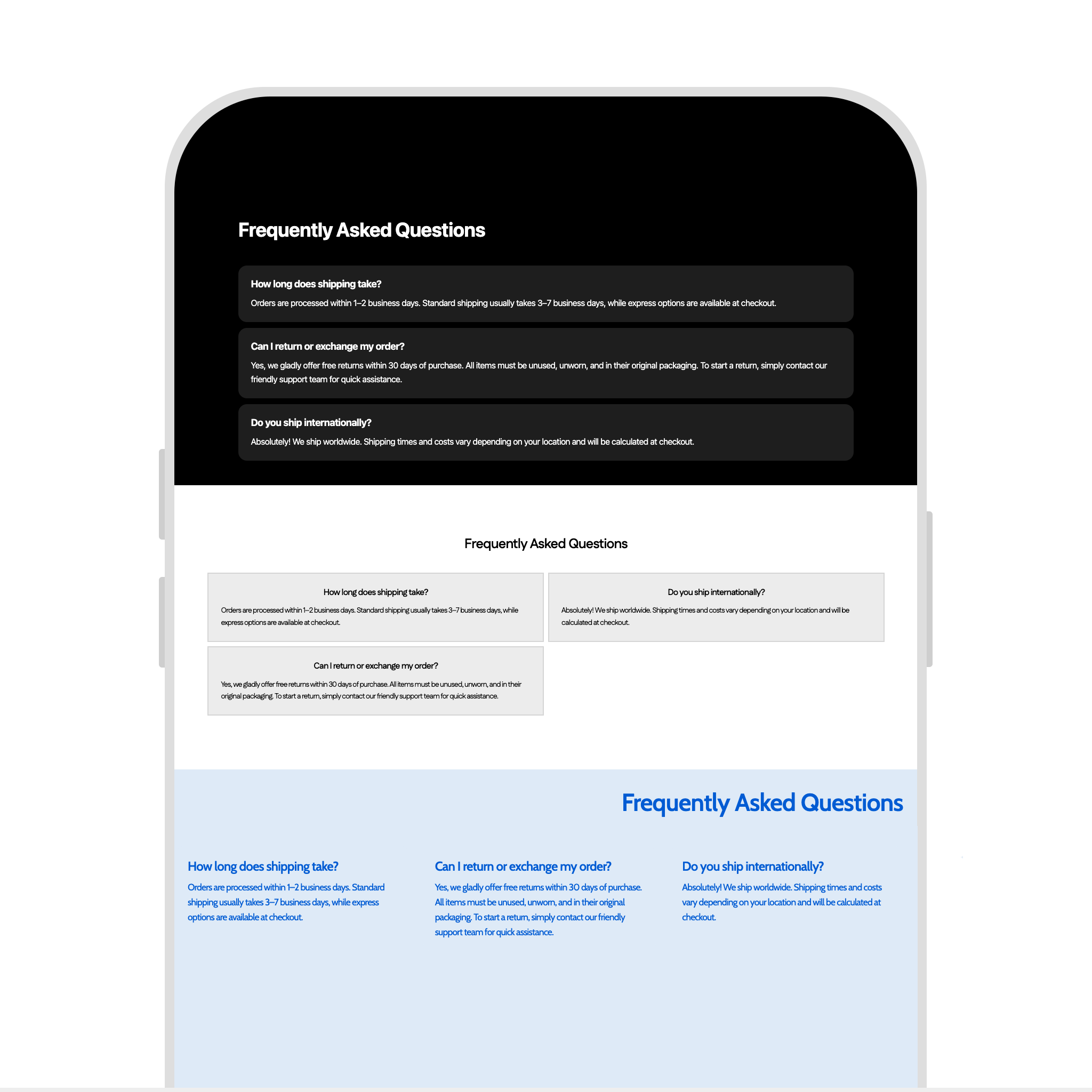 FAQ Columns